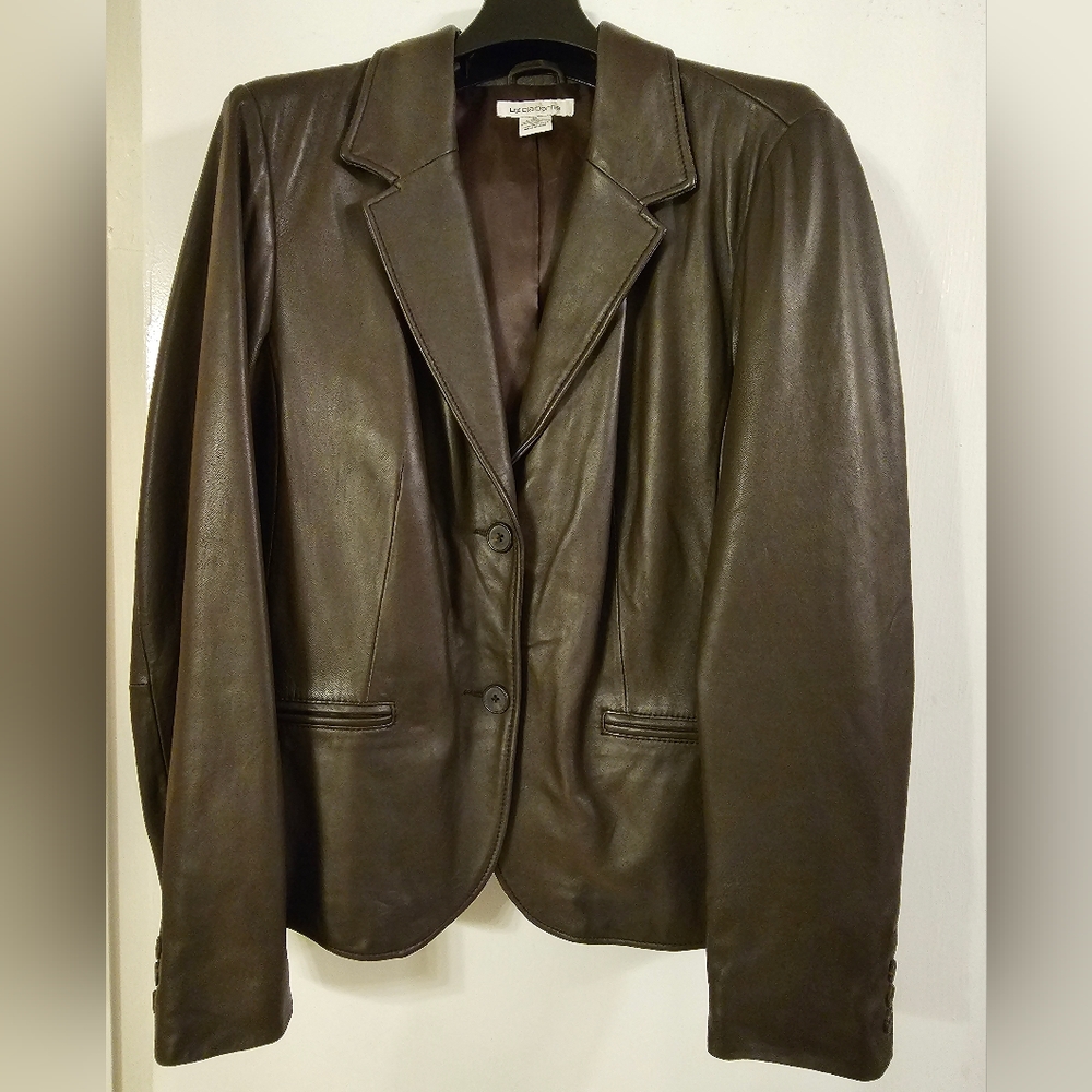 LIZ Claiborne Vintage Chocolate leather jacket